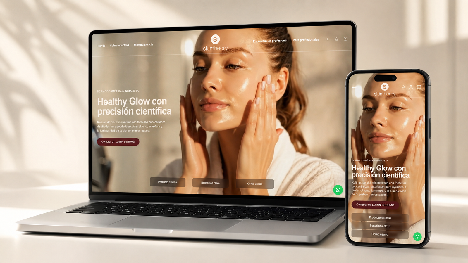 Vista del proyecto Skintheory